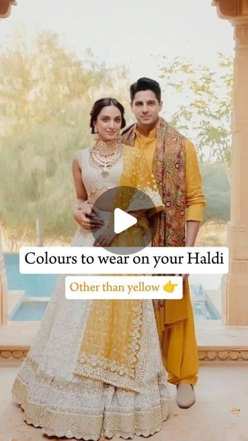 Jashnn.in | Wedding Planning & Decor | Colours to wear on your Haldi. Other than yellow 👉

#wedding #weddingphotography #weddinginspiration #weddingplanning #haldi | Instagram Haldi Bride Outfit, Unique Haldi Outfits, Yellow Saree For Haldi, Saree For Haldi, Haldi Outfits For Bride, Haldi Wear, Haldi Decor, Haldi Outfits, Wedding Planning Decor