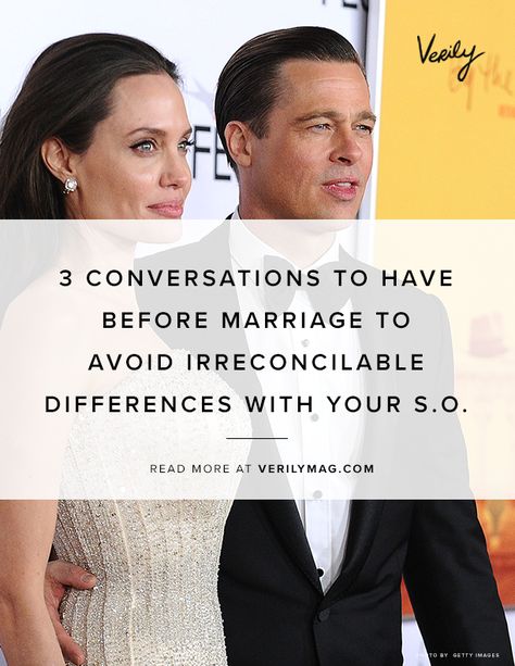 3 Conversations To Have Before Marriage To Avoid Irreconcilable Differences With Your S.O. Marriage Help Counseling, Brad Pitt Divorce, Irreconcilable Differences, Dating Relationship Advice, Marriage Help, Before Marriage, Healthy Marriage, Single Life, Good Marriage