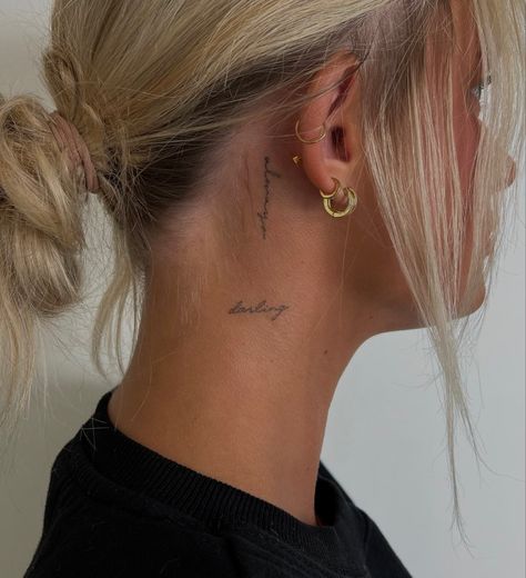 Dainty Head Tattoo, Wild Flower Tattoo Behind Ear, Forearm Dainty Tattoo, Two Word Tattoo Placement, It’ll All Work Out Tattoo, Cute Tiny Tattoo Placement, Gracie Tattoo Name, Initial Tattoo On Neck, Tatts Behind Ear