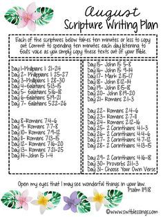 Sweet Blessings: August Scripture Writing Plan 2016 August Bible Writing Plan, August Daily Bible Reading Plan, Fall Scripture Writing Plan, August Scripture Writing Plan, July Scripture Writing Plan, Biblical Journaling, Scripture Plans, Scripture Writing Plan, Faith Planner