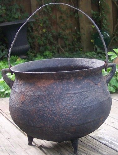 Antique Cast Iron Cauldron 19th C. Cast Iron Cauldron, Iron Cauldron, Witches Cottage, Witch Tools, Cast Iron Pot, Tea Kettles, Iron Cookware, Fireplace Hearth, Cast Iron Cooking