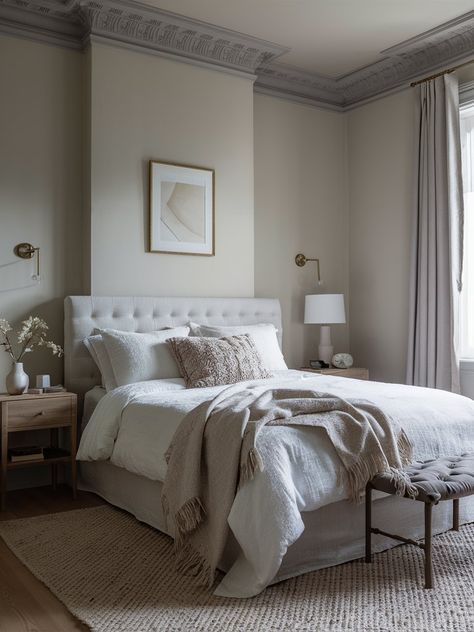 Farrow and Ball Skimming Stone Sw White Truffle Bedroom, Sw White Truffle, Farrow And Ball Skimming Stone, Taupe Paint Colors, Skimming Stone, Taupe Paint, Gray And Brown, White Truffle, Farrow And Ball