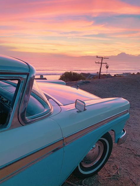 Blue Car Aesthetic, Old Blue Car, Cars Cheap, California Pictures, Old Mercedes, Inside Car, Old Vintage Cars, First Cars, Kid Friendly Travel Destinations