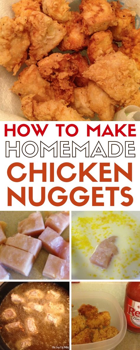 Fried Chicken Nuggets Recipe Easy, Fried Chicken Nuggets Recipe, Chicken Nugget Recipes Fried, Easy Fried Chicken Nuggets, Homemade Baked Chicken Nuggets, Deep Fried Chicken Nuggets, Homemade Chicken Nuggets Fried, How To Make Chicken Nuggets, Diy Chicken Nuggets