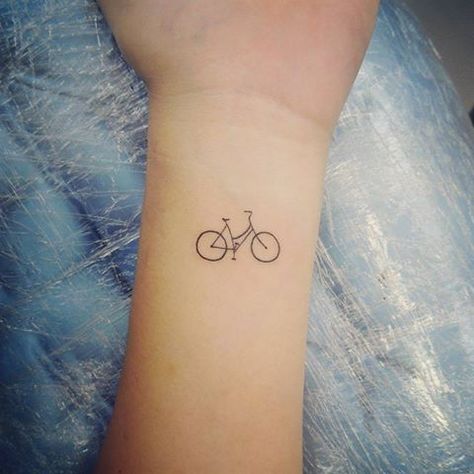 Mini Bike Tattoo, Cute Bike Tattoo, Small Bike Tattoos For Women, Small Bycicle Tattoo, Tiny Bicycle Tattoo, Savannah Tattoo, Tattoo Bike, Goose Tattoo, Skin Script