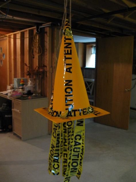 Construction Theme Birthday Party, Caution Tape, Diy Pinata, Trap Door, Construction Birthday Parties, Construction Theme, First Birthday Themes, Construction Party, Construction Birthday