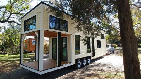 No. 4 Cotton Burrow by Perch & Nest Attached Greenhouse, Tiny Home Floorplan, Mini Homes, Tiny House Big Living, Tiny House Towns, Trim Colors, The Burrow, Tiny House Trailer, Modern Tiny House