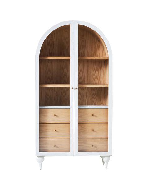 Tall Storage Cabinets With Doors, Fern Cabinet, Fern Storage Cabinet, Anthropologie Bathroom, Arched Cabinets, Stand Alone Closet, Childrens Bedroom Storage, Havenly Living Room, Tall Storage Cabinet