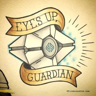 Destiny tattoo - Eyes up, Guardian Destiny Ghost, Guardian Tattoo, Destiny Cayde 6, Destiny Tattoo, Destiny Gif, Destiny Cosplay, Destiny Bungie, Gamer Tattoos, Cayde 6