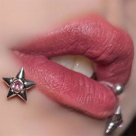 Nail Thickness, Star Piercing, Mouth Piercings, Piercing Nose Ring, Lip Piercing Jewelry, Glow Jewelry, Face Piercings, Piercing Nose, Cool Piercings