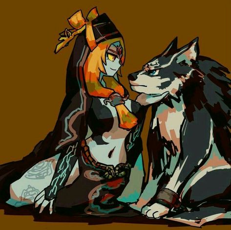 Midna and Wolf Link Princess Midna, Legend Of Zelda Midna, Link Twilight Princess, Twilight Princess Midna, Wolf Link, Legend Of Zelda Twilight Princess, Hyrule Castle, Legend Of Zelda Memes, Nintendo Fan Art