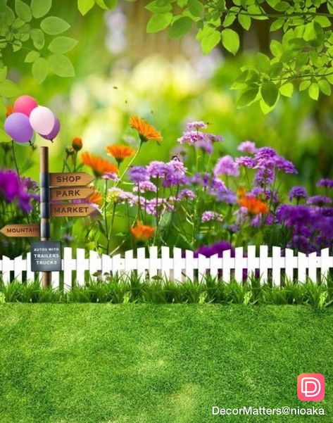 White Wood Fence, Heaven Fashion, Fence Flowers, Cheap Backdrop, Garden Backdrop, Background Camera, Psd Free Photoshop, Video Backdrops, Wedding Background Images