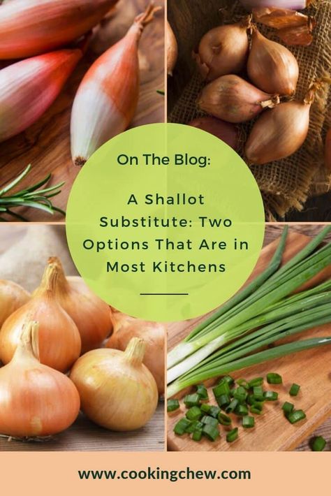 Are you out of shallots at the house? Here are two options for shallot substitutes that you may find helpful.  kitchenhacks #FoodPrep   #mealprep Vegetable Drawer, Cooking Hacks, Joy Of Cooking, Kitchen Sale, Long A, Home Chef, Yellow Onion, Shallots, Baking Tips