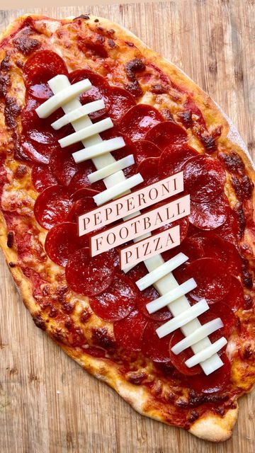 Super Bowl Pizza Ideas, Football Shaped Pizza, Superbowl Pizza, Super Bowl Pizza, Football Pizza, Football Season Food, Game Night Food, A Pizza My Heart, Super Bowl Weekend