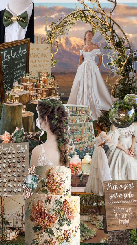 #myfirstshuffle #weddinginspiration #weddingboard #wedding aesthetic #wedding inspo #cottagecore #forest #mountains Cottagecore Aesthetic Wedding, Cottagecore Wedding Aesthetic, Cottagecore Forest, Cottagecore Wedding, Wedding Forest, Forest Aesthetic, Aesthetic Wedding, Wedding Aesthetic, Cottagecore Aesthetic