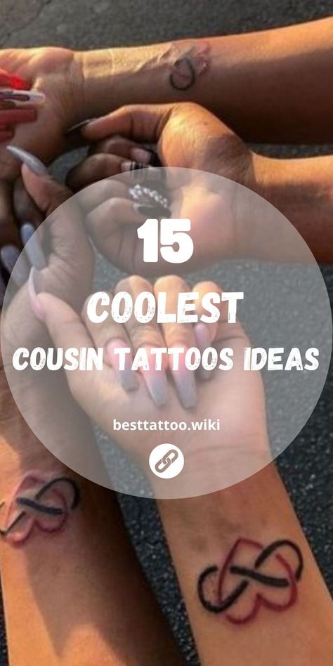 for siblings and best friends who want to show their bond with permanent ink. #cousintattoos #siblingtattoos Distance Tattoos Family, Cousin Tattoos Meaningful Small, Matching Tattoos For Couples Small, Sister Cousin Tattoos, Matching Cousin Tattoos Meaningful, Small Matching Tattoos For Cousins, Small Cousin Tattoos, Cousins Tattoos, Tattoo Ideas For Cousins