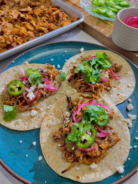 Pineapple Pulled Pork Tacos Recipe Pork Pineapple Tacos, Pioneer Woman Pulled Pork, Pulled Pork Pineapple, Pulled Pork With Pineapple, Pineapple Tacos, Pork With Pineapple, Brussel Sprout Slaw, Bbq Chicken Quesadilla, Pulled Pork Tacos Recipe