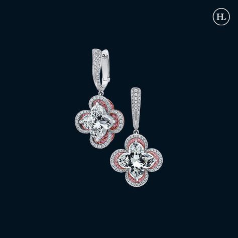 Fancy Diamond Earrings, Hazoorilal Jewellers, Diamond Jewellery Designs, Ring Sketch, Pink Diamond Earrings, Fancy Pendant, Pink Diamond Jewelry, Diamond Cufflink, Diamond Earrings Design