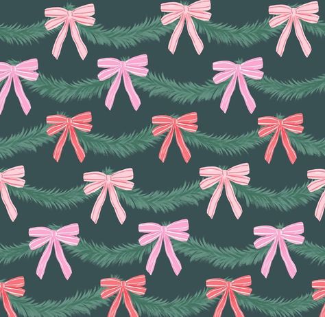 Garland With Bows, What Is Your Favorite Color, Bow Wallpaper, Pine Garland, Christmas Phone Wallpaper, Cute Christmas Wallpaper, Holiday Wallpaper, Christmas Inspo, Apple Watch Wallpaper