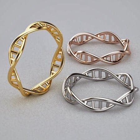 Luxury DNA Ring -   This listing is for a polished solid 18k gold available in 4 different colors! Show it off to your friends Different Types Of Rings, Dna Ring, Chemistry Jewelry, Casting Metal, Infinity Rings, Science Jewelry, Science Gifts, Metal Fabrication, Diamond Cluster Ring