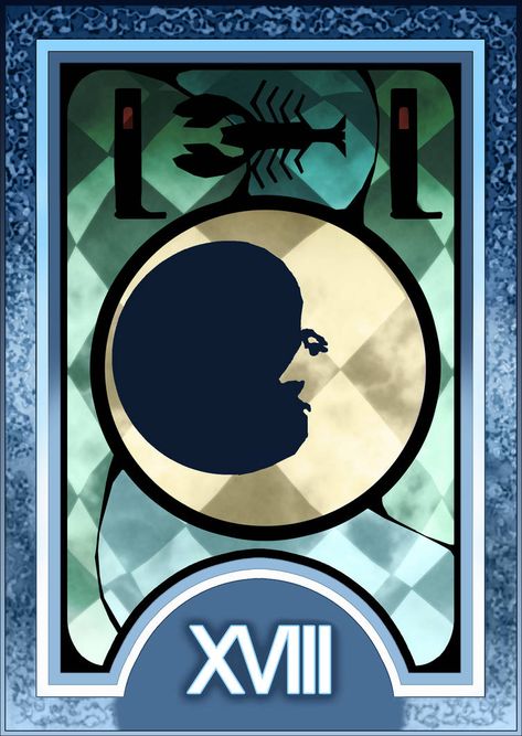 Persona 3/4 Tarot Card Deck HR - The Moon Arcana by Enetirnel Persona Tarot Cards, 7 Virtues, Persona Five, The Moon Tarot Card, The Moon Tarot, Online Tarot, Tarot Major Arcana, Persona 3, Social Link