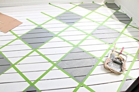 Painted Porch Floors, Outdoor Deck Decorating, Refinish Wood Floors, Concrete Patio Makeover, Painted Wood Floors, Floor Painting, Painted Concrete Floors, Painted Front Porches, Porch Colors