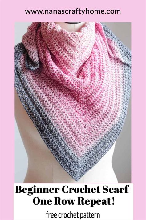 Crochet Triangular Shawl, Triangle Scarf Crochet Pattern Free Easy, Easy Crochet Shawl For Beginners, Simple Crochet Shawl, Crochet Shawl For Beginners, Triangle Shawl Crochet Pattern Free, Crochet Project For Beginners, Easy Crochet Shawl, Crochet Shawl Tutorial