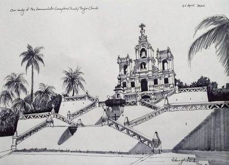 Goa Sketch, Pen Sketches, Urban Sketches, Pen Sketch, Travel Book, Goa, Doodles, Sketch, Pen