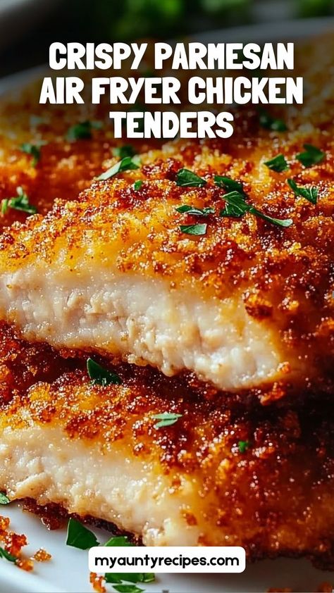 Discover how to make these Crispy Parmesan Air Fryer Chicken Tenders with minimal oil, perfect for a quick weeknight dinner or a healthy snack. These golden-brown chicken strips are coated with a flavorful mix of Parmesan cheese and spices, then cooked to perfection in the air fryer. Ready in just 20 minutes, this recipe is a family favorite, packed with protein, low in carbs, and gluten-free. Perfect for dipping in your favorite sauces or adding to salads. Crunchy Air Fryer Chicken, Air Fryer Chick Fil A Nuggets, Airfryer Chicken Strips, Air Fryer Fried Chicken Recipe, Air Fryer For Diabetics, Air Fried Chicken Breast Recipes, Air Fryer Chicken Recipes Easy, Chicken Fingers Air Fryer, Chicken In Air Fryer Recipes