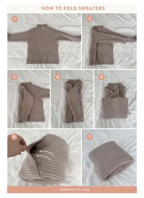 Fold A Sweater, Fold Sweaters, How To Fold Sweaters, Hang Sweaters, Sweater Organization, Blake Mitchell, Sweater Over Dress, Sweater Storage, Clothes Drawer