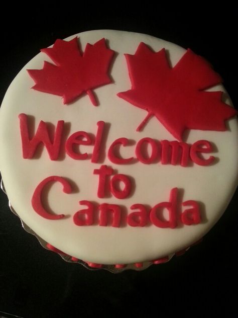 Just beautiful! Welcome to Canada. Fondant by Claus'Cakes Welcome To Canada Cake, Canada Cake, Welcome To Canada, Just Beautiful, Cake Cookies, Flower Pots, Fondant, Collage, Cake