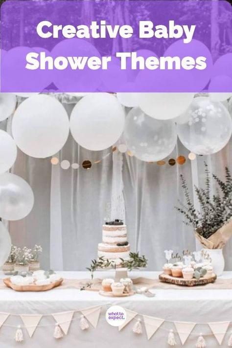 From a nautical fête to a minimalist-inspired celebration, these baby shower theme ideas will help you create an unforgettable event. #babyshower #babyshowerthemes #pregnancy Baby Shower Minimalist Decor, Minimalist Baby Shower Decor, Minimal Baby Shower Ideas, White Baby Shower Theme, Minimalist Baby Shower Ideas, 35 Aesthetic, Baby Shower Theme Ideas, Creative Baby Shower Themes, Gender Neutral Baby Shower Themes