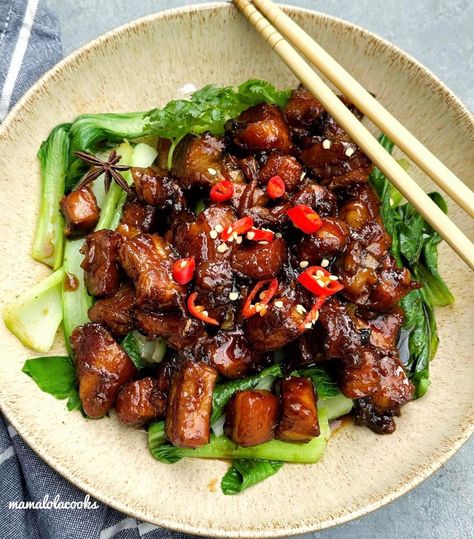 Chilli Caramel Pork Belly - Mama Lola Cooks Caramel Pork, Restaurant Copycat, Asian Pork, Saffron Rice, Pork Belly Recipes, China Doll, Recipes Asian, Steamed Rice, Easy Weeknight Dinners