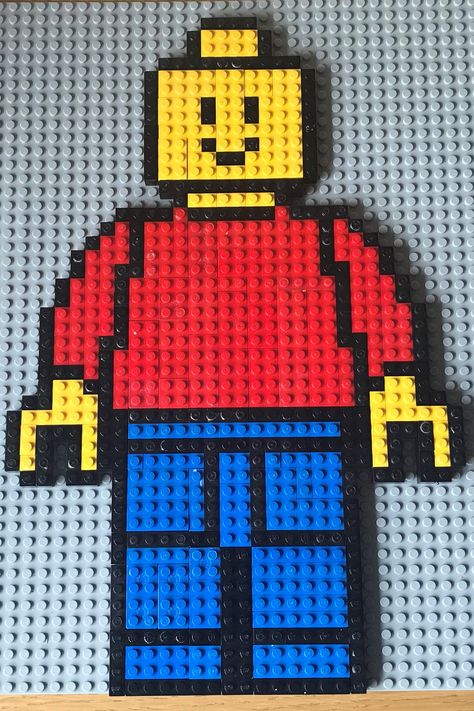 Lego Pixel Art Template, Lego Pictures Art, Lego Perler Bead Patterns, Lego Art Drawing, Lego Pixel Art, Lego Playroom, Lego Letters, Lego Room Decor, Lego Mosaic