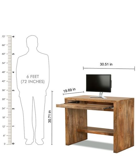 Holden Solid Wood Computer Table Computer Table Design Small Spaces, Wooden Computer Table, Rustic Computer Desk, Computer Table Design, Small Console Tables, Diy Computer Desk, Desk With Keyboard Tray, Computer Desks For Home, Wood Computer Desk