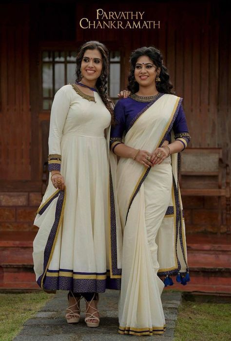 Celebrate this Onam and Vishu with yet stylish looks Look 29 #onam #vishu #keralapiravi #setsaree #traditional #modern #saree #blouse #kerala Modern Saree Blouse, Kerala Traditional Saree, Kerala Dress, Kerala Engagement Dress, Kerala Saree Blouse, Onam Outfits, Kerala Saree Blouse Designs, Onam Saree, Latest Saree Blouse