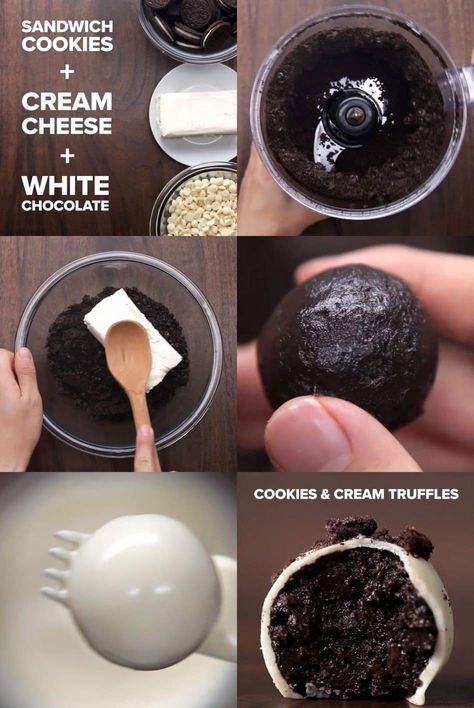 Oreo Balls Recipe, Cake Pop Recipe Easy, Oreo Cake Pops, Oreo Truffles Recipe, Kue Macaroon, 3 Ingredient Desserts, Biscuits Diététiques, Cake Pop Recipe, Oreo Pops