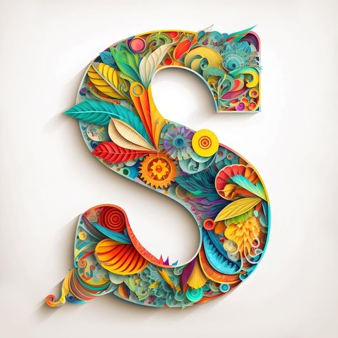 Letter s papercut floral generative ai i... | Premium Photo #Freepik #photo #lettering-alphabet #typography-alphabet #alphabet #alphabet-design S Alphabet Wallpaper, Alphabet Typography, S Alphabet, Photo Letters, Typography Alphabet, Alphabet Wallpaper, Abc Alphabet, Alphabet Design, Letter S