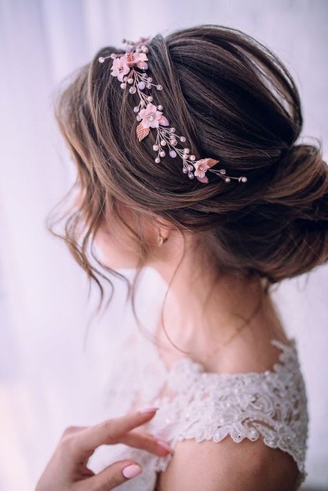 Flower Girl Updo With Flower Crown, Flower Girl Hair With Flower Crown, Jr Bridesmaid Hair, Wedding Hairstyles For Flower Girl, Hairstyles For Flower Girls Wedding, Flower Girl Hairstyles With Flower Crown, Flower Girl Hair Updo, Flower Girl Hairstyles With Headband, Wedding Hairstyles With Flower Crown