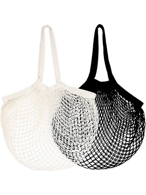 EWP Net Bags (Set of 2) French Grocery, Mesh Produce Bags, Best Tote Bags, Grocery Bags, Produce Bags, Net Bag, Raffia Bag, Market Tote, Trending Handbag