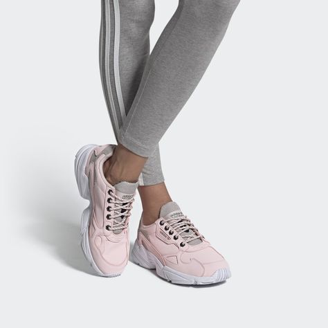 Adidas Falcon Shoes, Adidas Originals Falcon, Pink Halo, Adidas Falcon, Custom Adidas, Shoe Basket, Adidas Shoes Originals, Adidas Originals Women, Pink Adidas