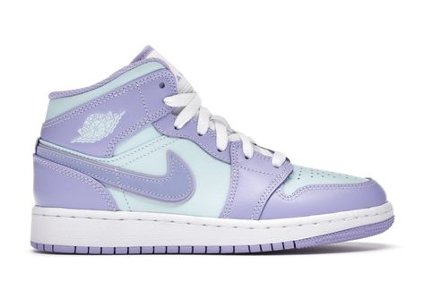 STYLE: 554725-500 COLORWAY: Purple/aqua-white Air Jordan 1 Mid Purple, Jordan 1 Mid Purple, Jordan Shop, Authentic Jordans, Jordan 1 High Og, Jordan Sneakers, Sneakers Adidas, Valerian, Air Jordan 1 High