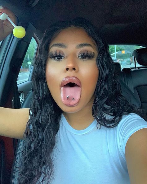 AsianDoll🧚🏽‍♂️ on Instagram: “Ya’ll prefer the blonde or black? 😝” Piercing Black Women, Big Lips Natural, Face Piercings, Instagram Men, Tongue Piercing, Hot Lips, Body Piercings, Beautiful Lips, Alternative Girls