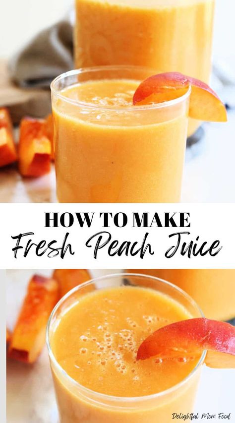 Peach Juice Recipes Juicer, Peach Juicing Recipes, Juicing Peaches, Nectarine Juice Recipe, Peach Juice Recipes, Peach Nectar Recipe, Peach Freezer Jam, Nectarine Recipes, Fresh Juice Recipes