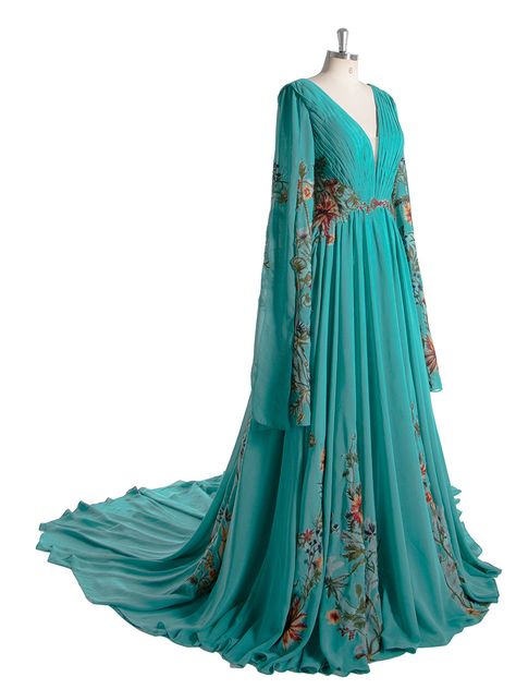 More Color: Blue,Customize Color Size: Please refer to Size Chart.Customize Size Closure: lace up Fabric: Chiffon Material: Polyester Stretch: Fabric is No strech Elven Dress Gowns, Elven Dresses, Wedding Dress Colorful, Elven Costume, Back Photography, Teal Outfits, Elven Dress, Chiffon Wedding Gowns, Lace Texture