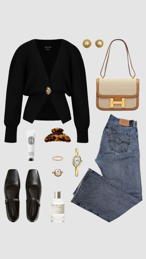 #gold #elegant #classy #timeless #cardigan #lilyvanderwoodsen #maryjanes #chic #hermesconstance #fall #autumn #outfitinspo Polyvore Outfits Classy Chic, Polyvore Outfits Classy, Minimalist Fall Outfit, Mix Match Outfits, Cute Christmas Outfits, Cardigan Outfit, Timeless Outfits, Casual Chic Outfit, Outfit Inspo Fall