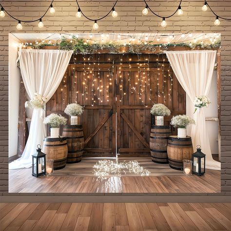 Faster shipping. Better service Door Wedding Backdrop, Barn Door Wedding, Vintage Country Weddings, Rustic Wedding Backdrops, Rustic Wedding Ideas, Cowboy Wedding, Country Wedding Decorations, Rustic Barn Door, Fabric Photography