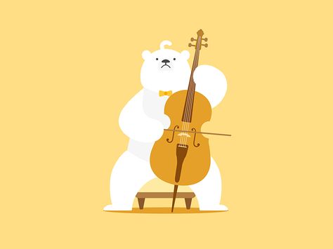 Polar bear&Cello Have A Good Saturday, Cello Art, Ui Web Design, Good Saturday, Music Drawings, Music Illustration, Music Images, 웃긴 사진, Love Illustration