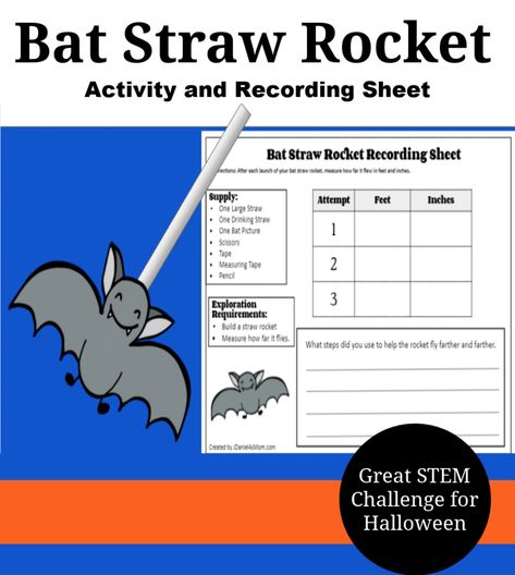 undefined Rocket Activity, Straw Rockets, Straw Rocket, Cub Scout Activities, Monster Activities, Flying Bat, Preschool Science Activities, Scout Activities, Math Challenge