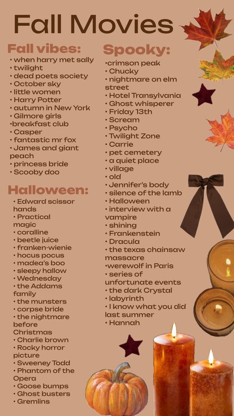 Best Fall Movies, Fall Movies, Halloween Movies To Watch, The Fall Movie, Herbst Bucket List, Halloween Movie Night, When Harry Met Sally, Fall Mood Board, Fun Fall Activities